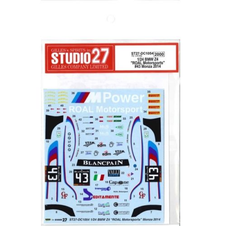 Studio27 ST27-DC1054 BMW Z4 "ROAL Motorsports" #43 Monza Decal for Fujimi 1/24