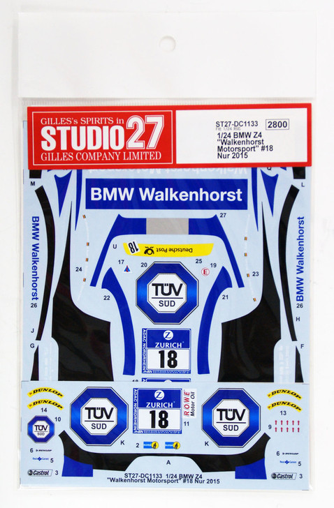 Studio27 ST27-DC1133 BMW Z4 "Walkenhorst Motorsport" #18 Decal for Fujimi 1/24