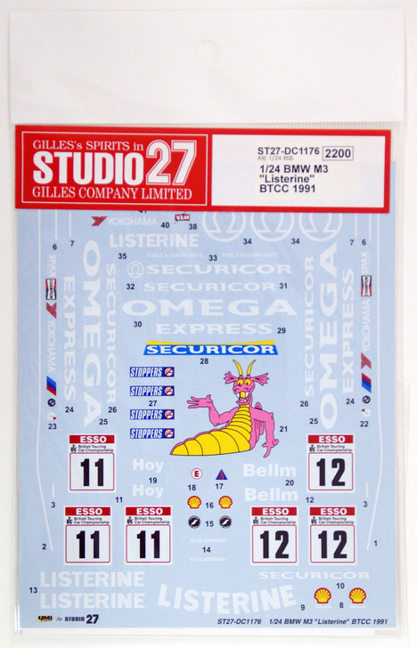 Studio27 ST27-DC1176 BMW M3 Listerine BTCC 1991 Decal for Aoshima 1/24