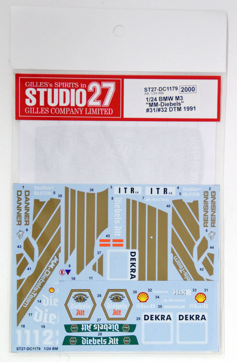 Studio27 ST27-DC1179 BMW M3 MM-Diebels #31/#32 DTM 1991 Decal Aoshima 1/24 (4545310014836)