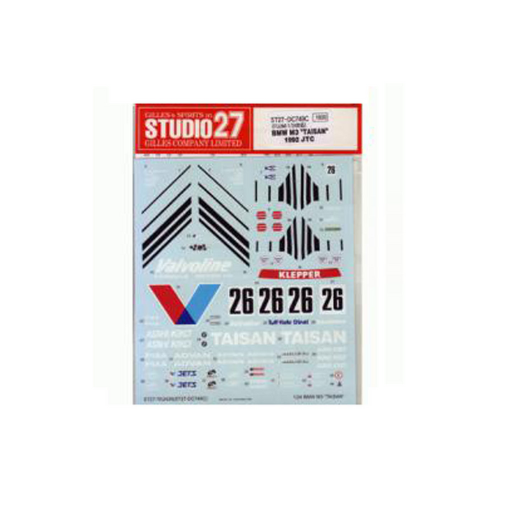 Studio27 ST27-DC749C BMW M3 "TAISAN" JTC 1992 Decal for Fujimi 1/24