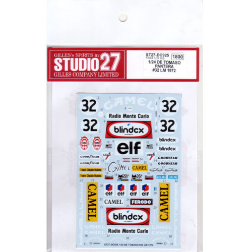 Studio27 ST27-DC925 De Tomaso Pantera #32 LM 1972 for Fujimi 1/24 (4545310002765)