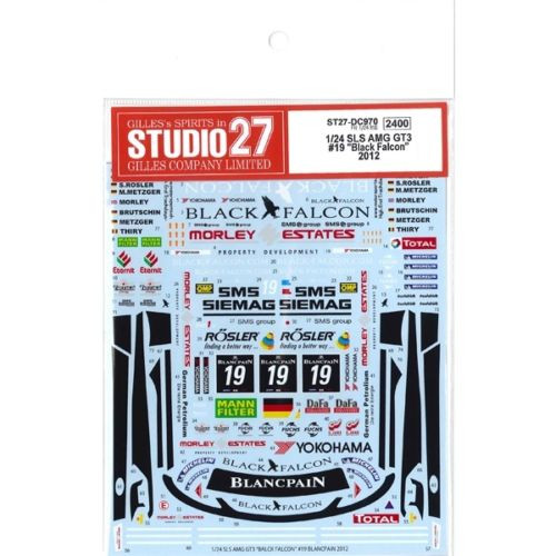 Studio27 ST27-DC970 Mercedes-Benz SLS AMG GT3 19 B Falcon Decal for Fujimi 1/24