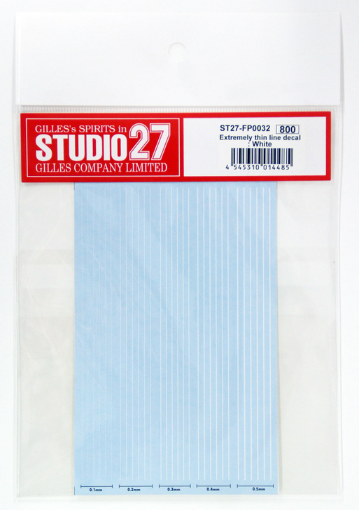 Studio27 ST27-FP0032 Extremely Thin Line Decal : White