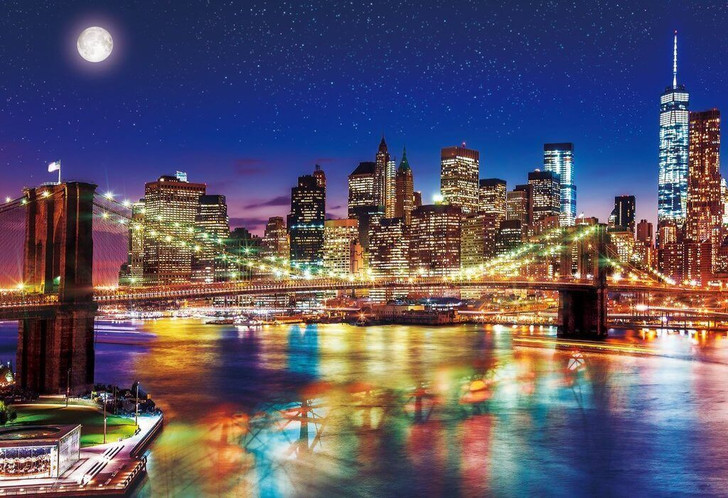 Epoch Jigsaw Puzzle 25-145 Night View Brooklyn Bridge New York (300 Pieces) (4977389251452)