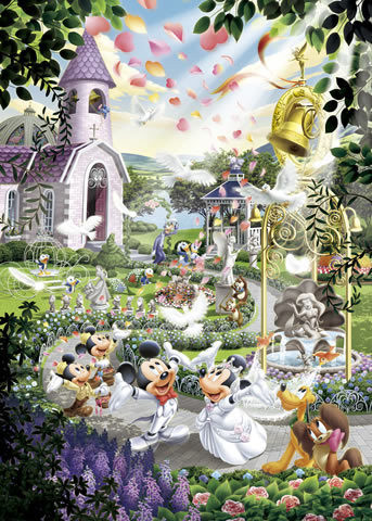 Tenyo Japan Jigsaw Puzzle D-1000-319 Disney Mickey Mouse Wedding (1000 Pieces) (4905823943199)