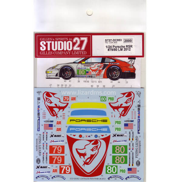 Studio27 ST27-DC953 Porsche RSR #79/80 LM 2012 Decal for Fujimi 1/24