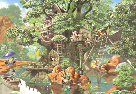 Tenyo Japan Jigsaw Puzzle D-1000-369 Disney Mickey Tree House (1000 Pieces) (4905823943694)