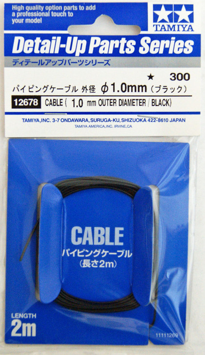 Tamiya 12678 Cable (Outer Dia 1.0mm / Black) (4950344126781)