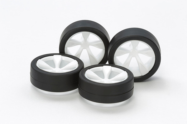 Tamiya 15513 Mini 4WD Low Profile Tire/Wheel Set 5-Spoke (4950344155132)