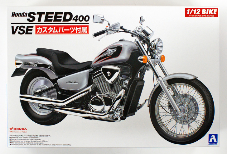 Aoshima 53980 Bike 44 HONDA STEED 400VSE with CUSTOM PARTS 1/12 Scale Kit (4905083053980)