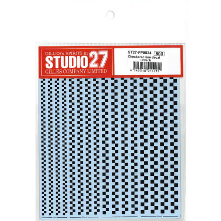 Studio27 ST27-FP0034 Checkered Line Decal : Black