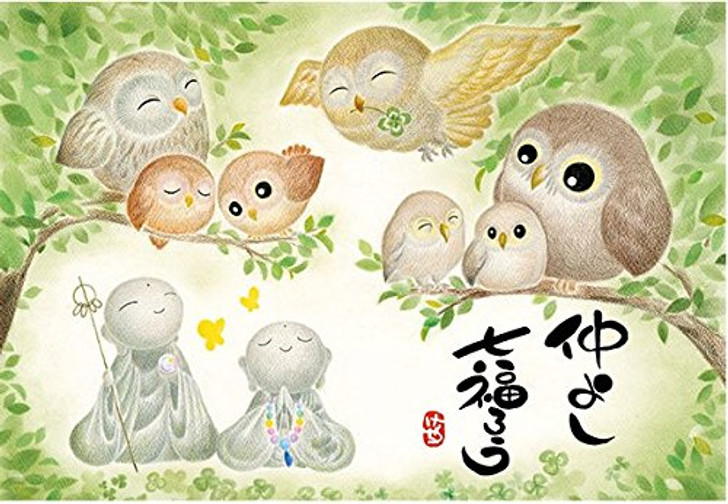 APPLEONE Jigsaw Puzzle 88-102 Japanese Art Keisetsu Owl & Jizo (88 L-Pieces)