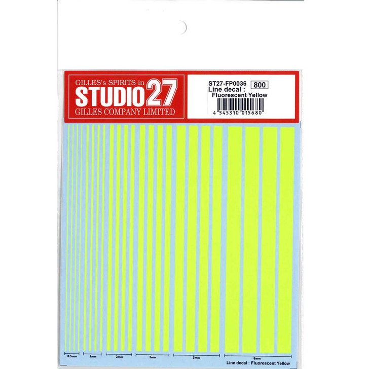 Studio27 ST27-FP0036 Checkered Line Decal : Fluorescent Yellow (4545310015680)