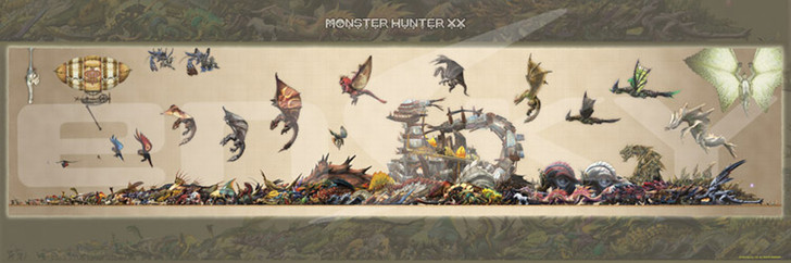 Ensky Jigsaw Puzzle 950-45 Monster Hunter XX Monster Size Chart (950 Pieces)