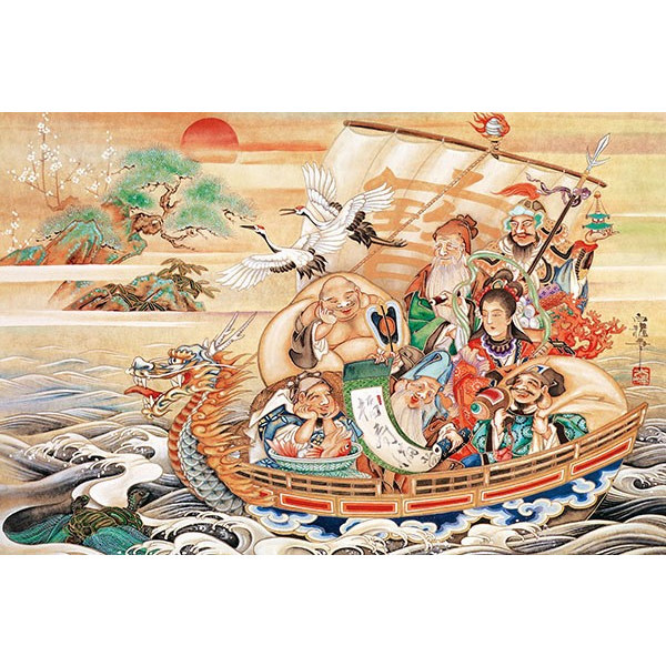 APPLEONE Jigsaw Puzzle 1000-814 Japanese Art Hakuga Takeuchi Seven Lucky Gods (1000 Pieces) (4959295018145)