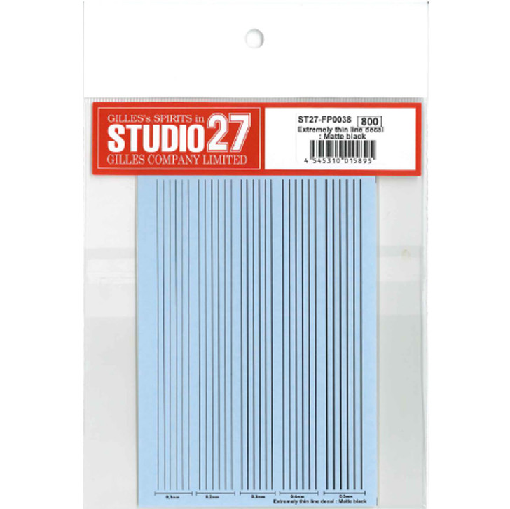 Studio27 ST27-FP0038 Extremely Thin Line Decal Matte Black (4545310015895)