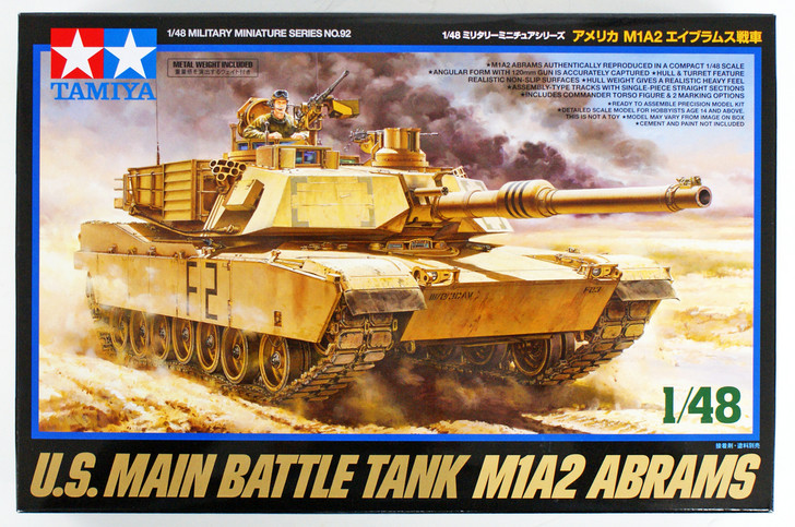Tamiya 32592 USA M1A2 Abrams 1/48 scale kit (4950344325924)
