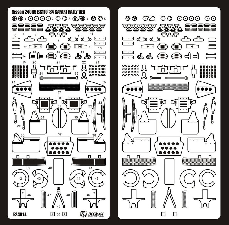 Aoshima 04347 Nissan 240RS BS110 '84 Safari Rally Ver. Detail Up Parts 1/24 Scale (4905083104347)