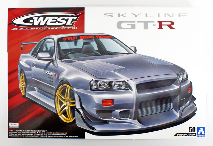 Aoshima 55427 C-WEST BNR34 Skyline GT-R 2002 1/24 scale kit (4905083055427)