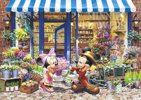 Tenyo Japan Jigsaw Puzzle DW-1000-393 Disney Mickey Flower Shop