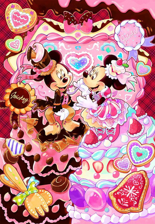 Tenyo Japan Jigsaw Puzzle DPG-500-599 Mickey Minnie Sweets Time (500 S-Pieces)