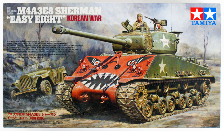Tamiya 35359 US Medium Tank M4A3E8 Sherman "Easy Eight" Korean War 1/35 Kit (4950344353590)