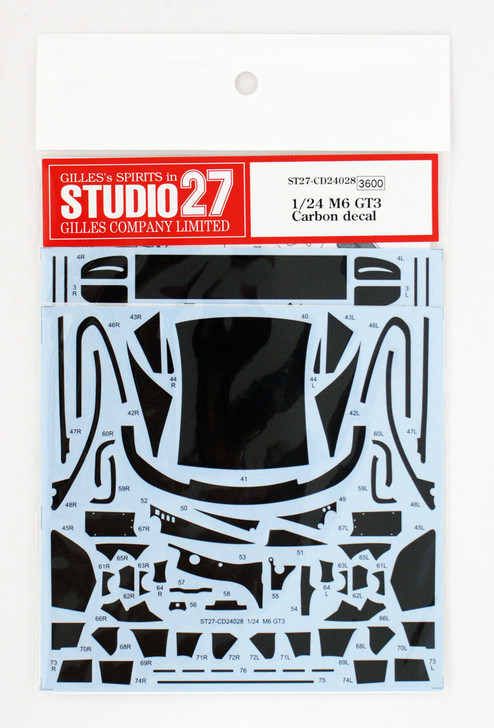ST27-CD24028 M6 GT3 Carbon Decal for Platz 1/24 Scale Kit