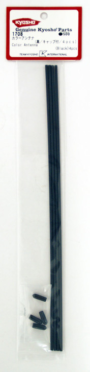 Kyosho 1708 Color Antenna(Black/4pcs) (4955439740880)