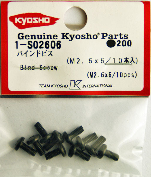 Kyosho 1-S02606 Bind Screw(M2.6x6/10pcs)