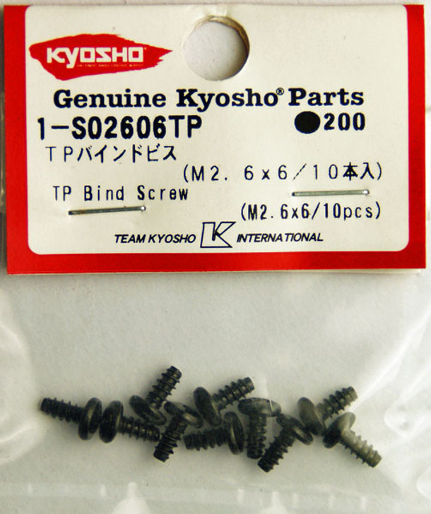Kyosho 1-S02606TP TP Bind Screw(M2.6x6/10pcs)