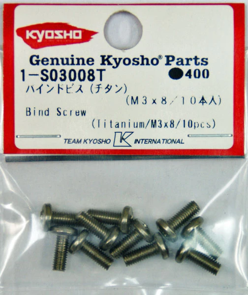 Kyosho 1-S03008T Bind Screw(Titanium/M3x8/10pcs)