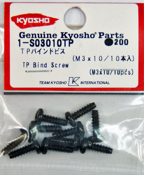 Kyosho 1-S03010TP TP Bind Screw(M3x10/10pcs) (4548565141197)