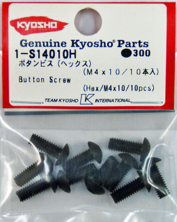 Kyosho 1-S14010H Button Screw (Hex/M4x10/10pcs)