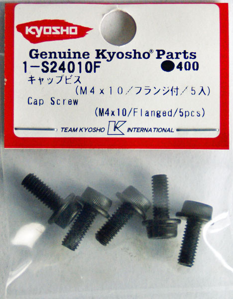 Kyosho 1-S24010F Cap Screw(M4x10/Flanged/5pcs) (4548565149995)