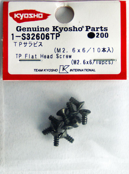 Kyosho 1-S32606TP TP Flat Head Screw (M2.6x6/10pcs) (4548565141463)
