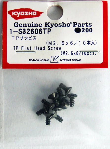 Kyosho 1-S32606TP TP Flat Head Screw (M2.6x6/10pcs)