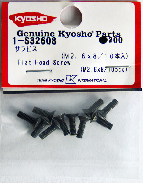 Kyosho 1-S32608 Flat Head Screw (M2.6x8/10pcs)