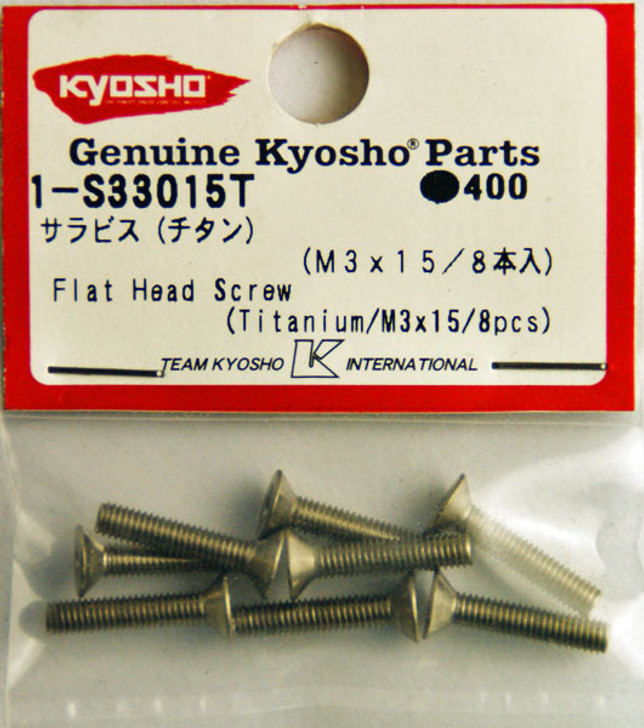 Kyosho 1-S33015T Flat Head Screw (Titanium/M3x15/8pcs)