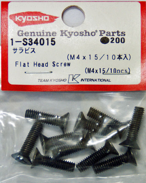 Kyosho 1-S34015 Flat Head Screw (M4x15/10pcs)