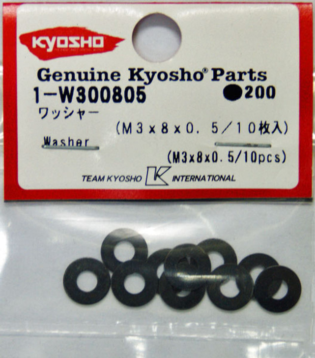 Kyosho 1-W300805 Washer (M3x8x0.5/10pcs)