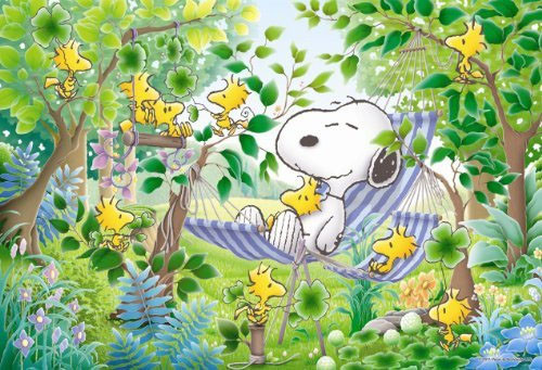 Apollo-sha Jigsaw Puzzle 3-835 Peanuts Snoopy Sleep in a Hammock (300 Pieces) (4905096438354)