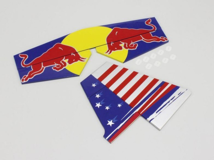 Kyosho A1065-13CH Tail Wing Set (RedBull Deco / EDGE 540 Chambliss) (4548565154647)