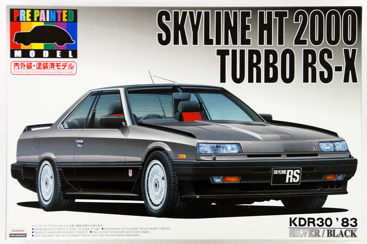 Aoshima 43783 Nissan Skyline KDR30 Silver 1/24 Scale Kit (Pre-painted Model) (4905083043783)