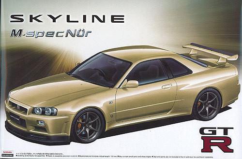 Aoshima 01592 Nissan Skyline GT-R M-spec Nur. (BNR34) 1/24 Scale Kit (4905083001592)