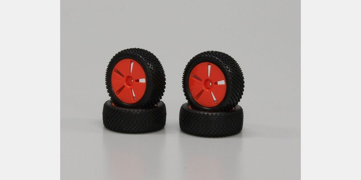 Kyosho IHTH01KO Tire with White Wheel(Orange/Mini Inferno)