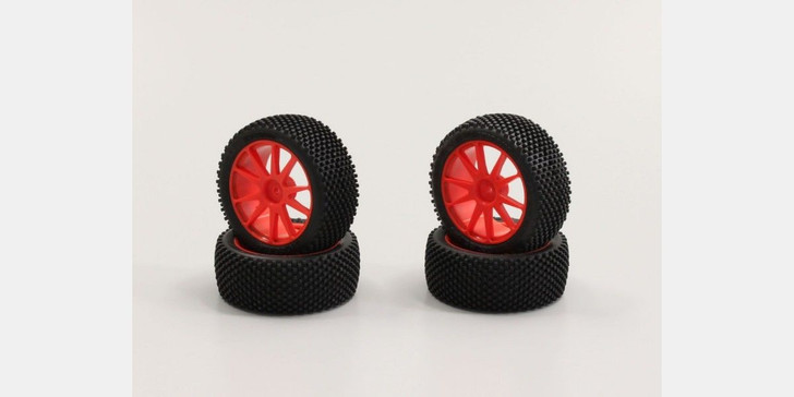 Kyosho IHTH02KO Micro Bock Tire with White Wheel (Orange)