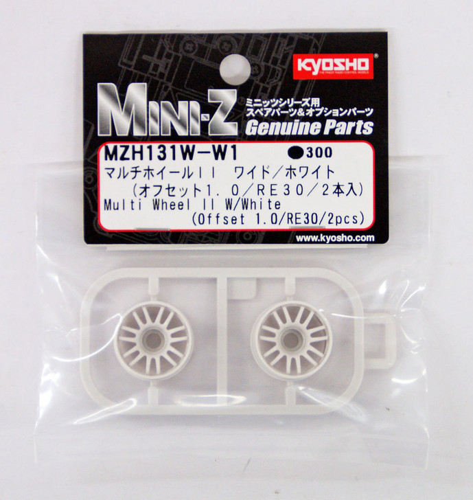 Kyosho Mini Z MZH131W-W1 Multi Wheel II Wide with Offset 1.0 (White/RE30/2 pcs)