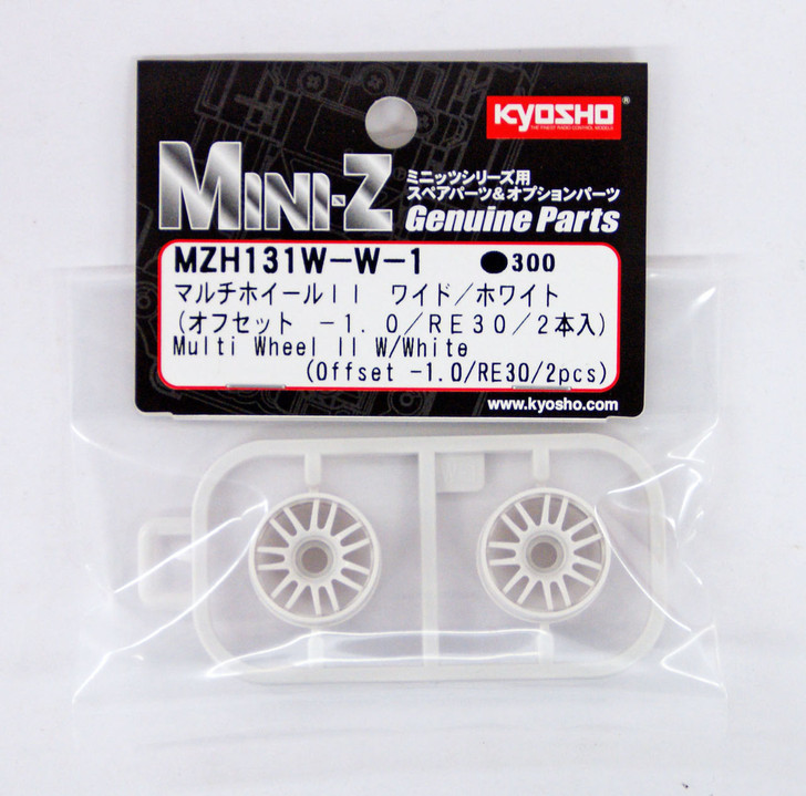 Kyosho Mini Z MZH131W-W-1 Multi Wheel II Wide with Offset -1.0(White/RE30/2 pcs)