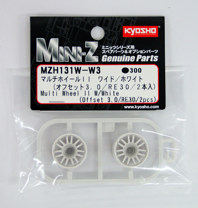 Kyosho Mini Z MZH131W-W3 Multi Wheel II Wide with Offset 3.0 (White/RE30/2 pcs)